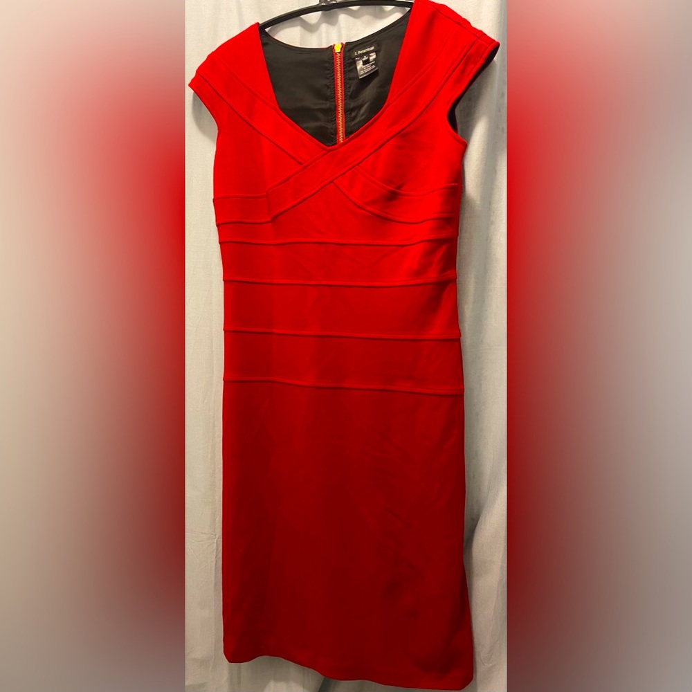 J.Peterman fire engine red size 8 band dress